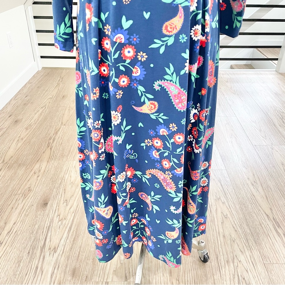 XXL 1X 2X craft and barrel navy blue green orange pink red floral dress - Picture 5 of 10